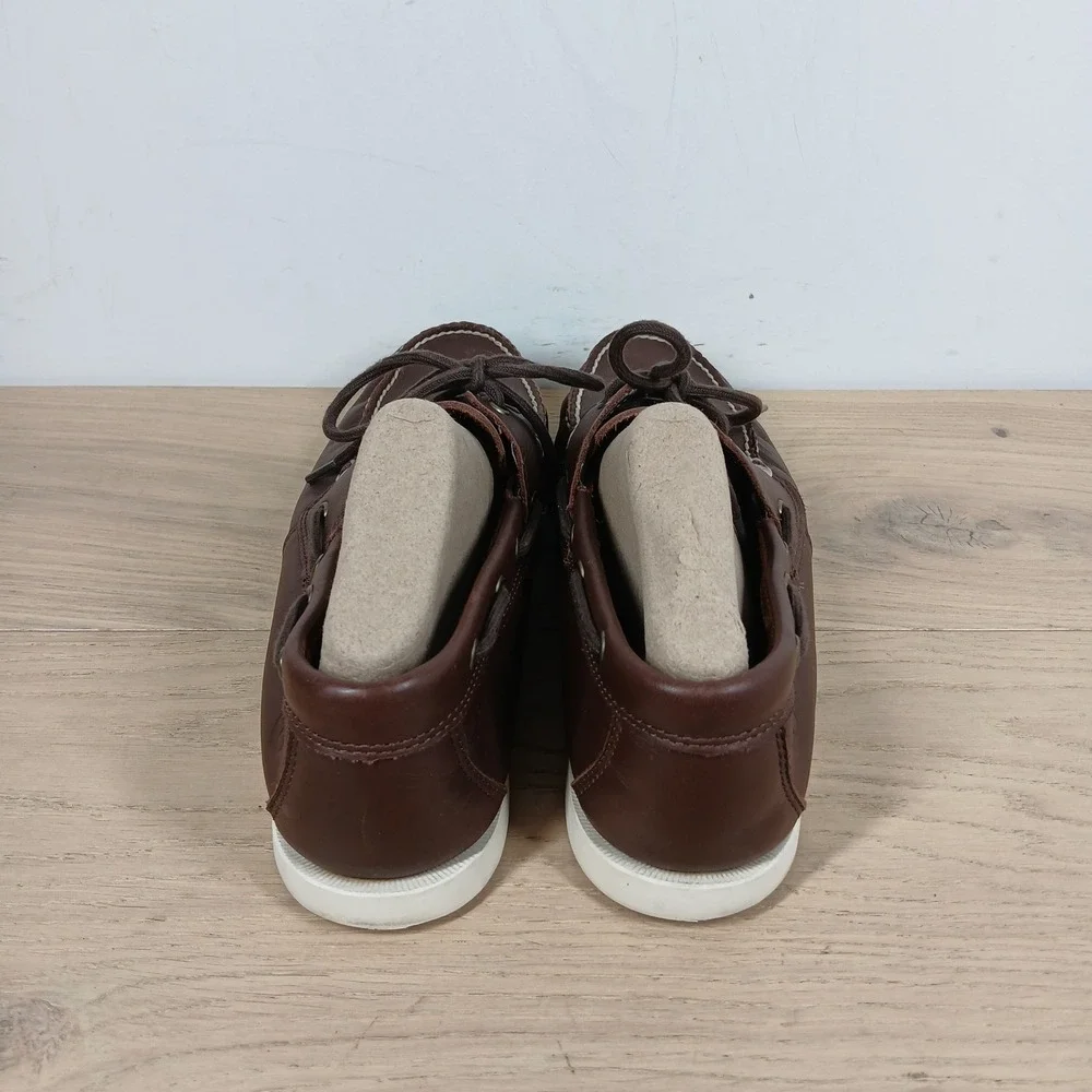 Timberland Boat Shoes Mens 11.5 Brown Leather Lace Up OrthoLite Comfort Casual